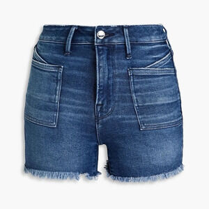 Good American Denim Shorts Size 6 High Rise Distressed Jean Shorts Summer Spring